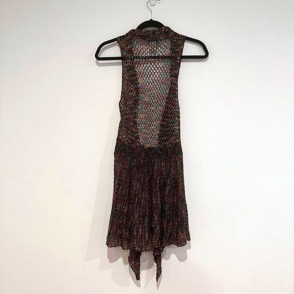 NWOT, Demanding, Multi-Color Knit Long Cardigan Vest, Size Small - Picture 2 of 13